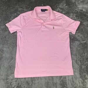 Polo Ralph Lauren Men's Polo Shirt Custom Slim Fit Medium Pink Flesh Pony Logo
